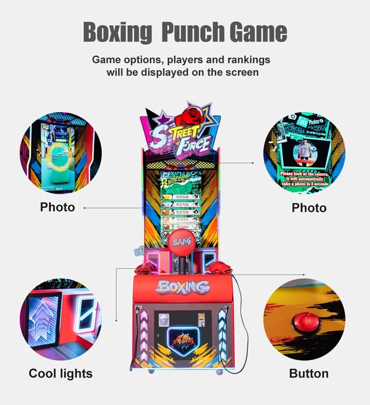 Pantalla de la máquina de boxeo