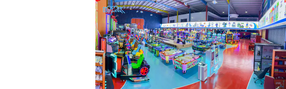 EPARK commercial arcade showroom with racing, sports and amusement machines