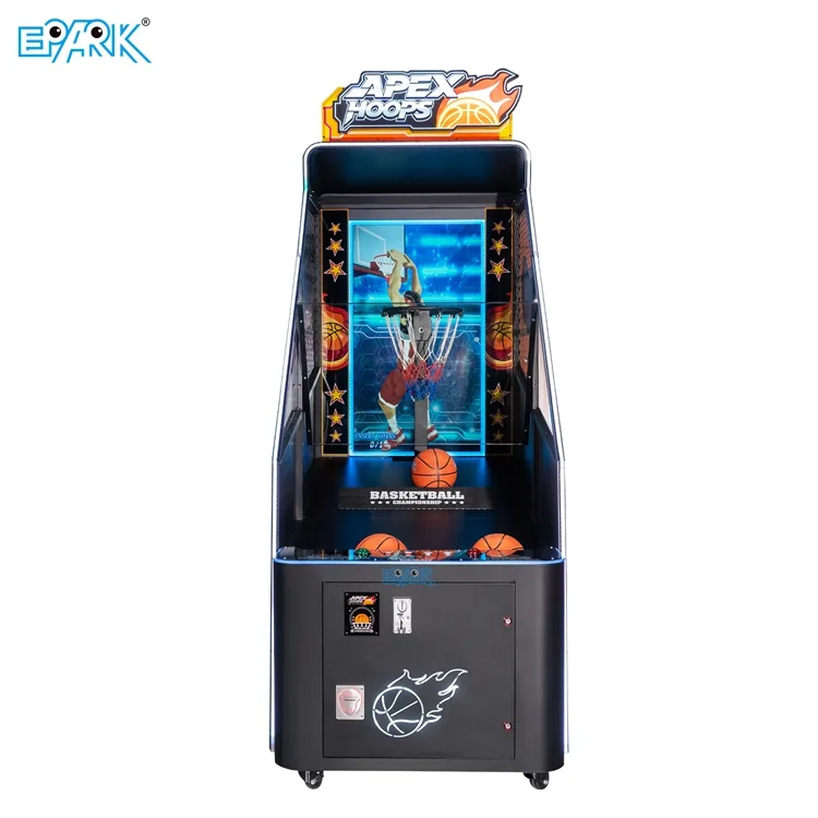 Front view of a 55-inch interactive basketball arcade machine