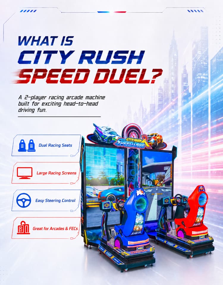 Immersive driving arcade machine for entertainment venues