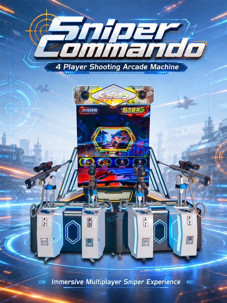Multiplayer arcade machine for family entertainment centers