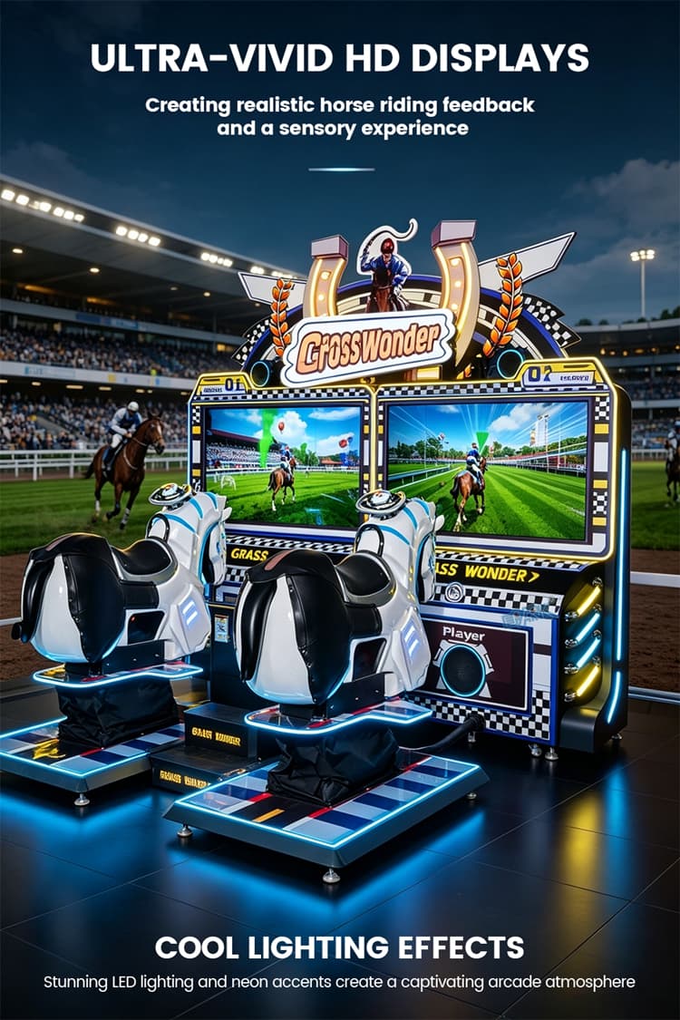 Commercial fiberglass horse arcade machine for game centers