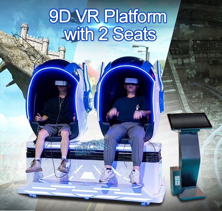 Dual player virtual reality arcade machine with LED design