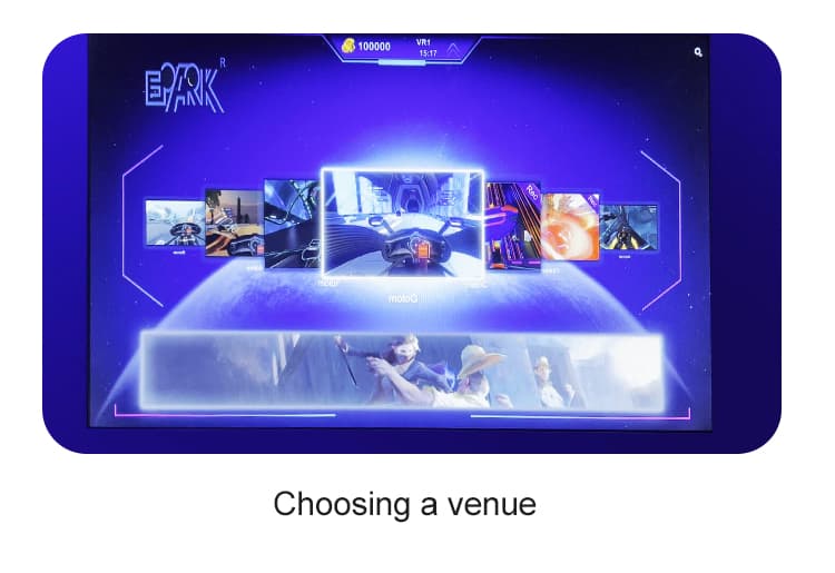 Compact VR motorcycle simulator for family entertainment centers