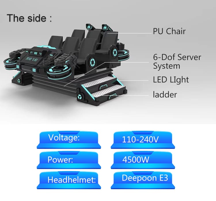 Large VR spaceship simulator with immersive experience
