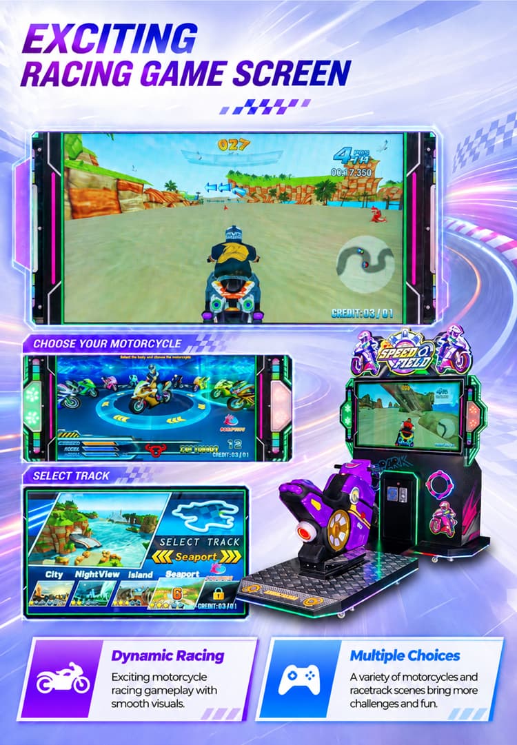 Space saving racing arcade machine for FEC projects