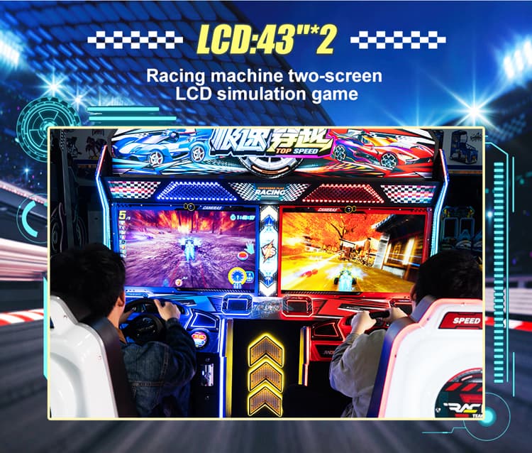 Racing game machine for FEC and amusement centers