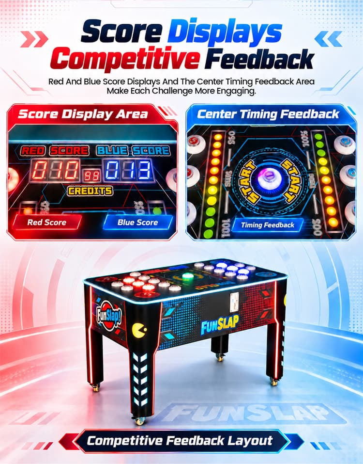 Two player competitive arcade game for family leisure areas