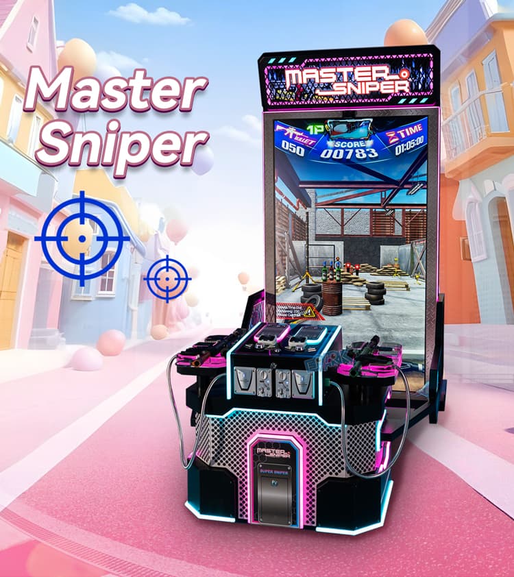 Interactive game machine for family entertainment centers
