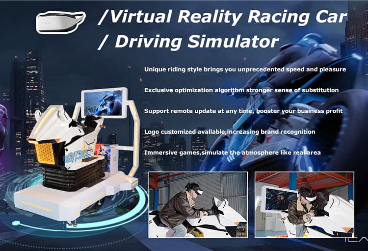 Modern VR arcade racing machine for family entertainment centers