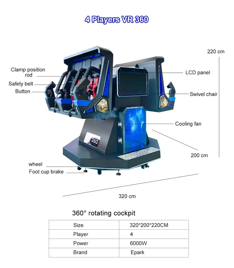 Commercial VR attraction equipment for family entertainment centers
