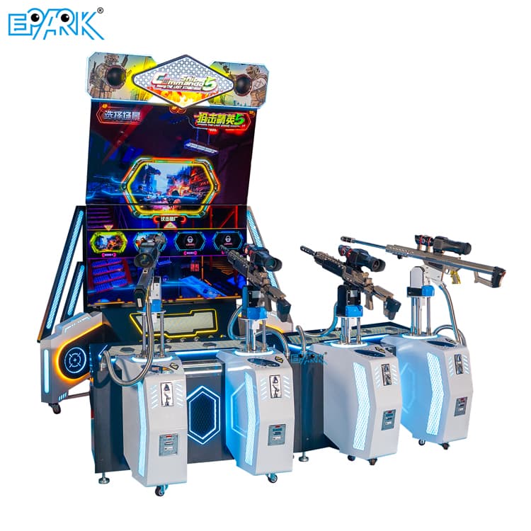 Four player arcade game machine for entertainment centers