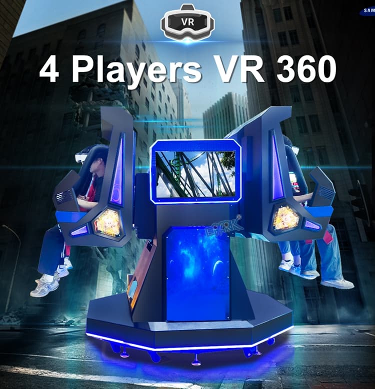 Space themed virtual reality simulator for shopping malls