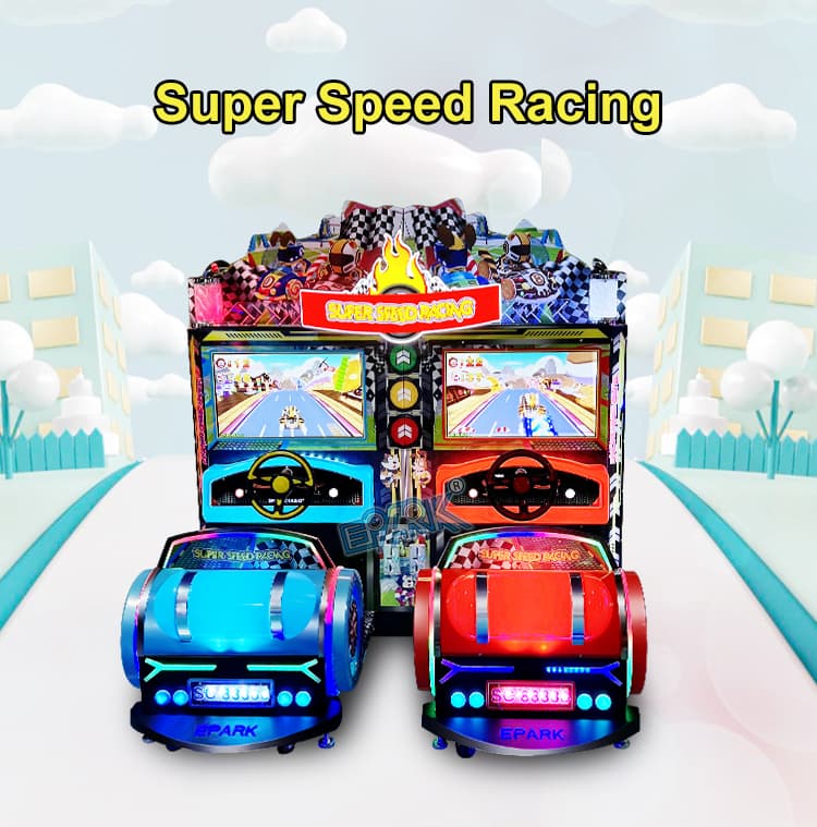 Two seat racing arcade equipment for game centers