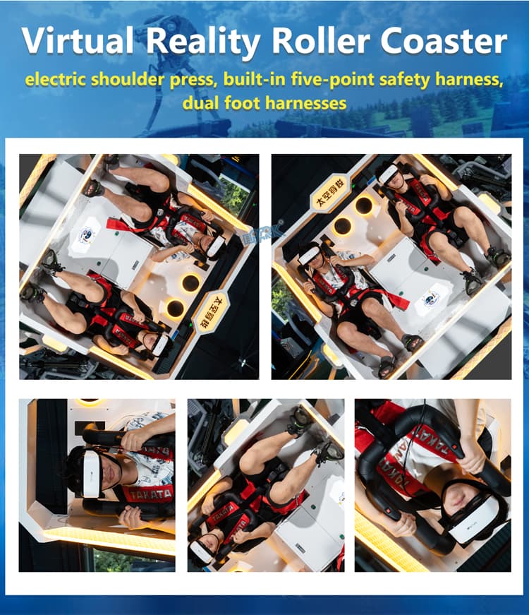 Modern VR arcade equipment with motion seats