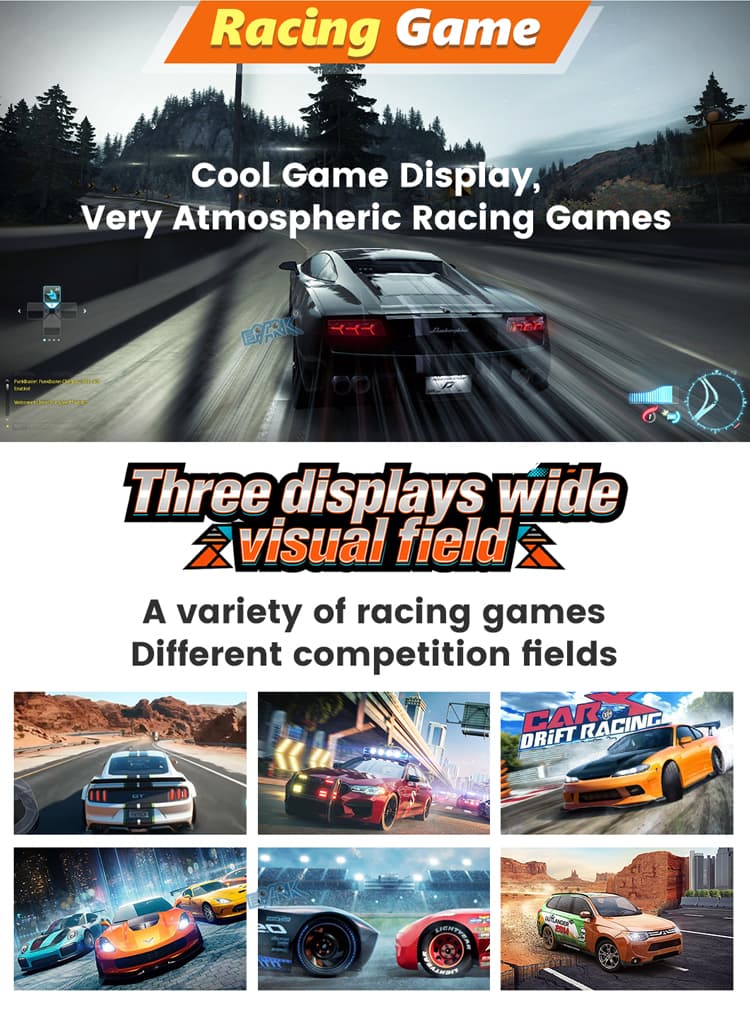 High performance drift racing simulator for arcades