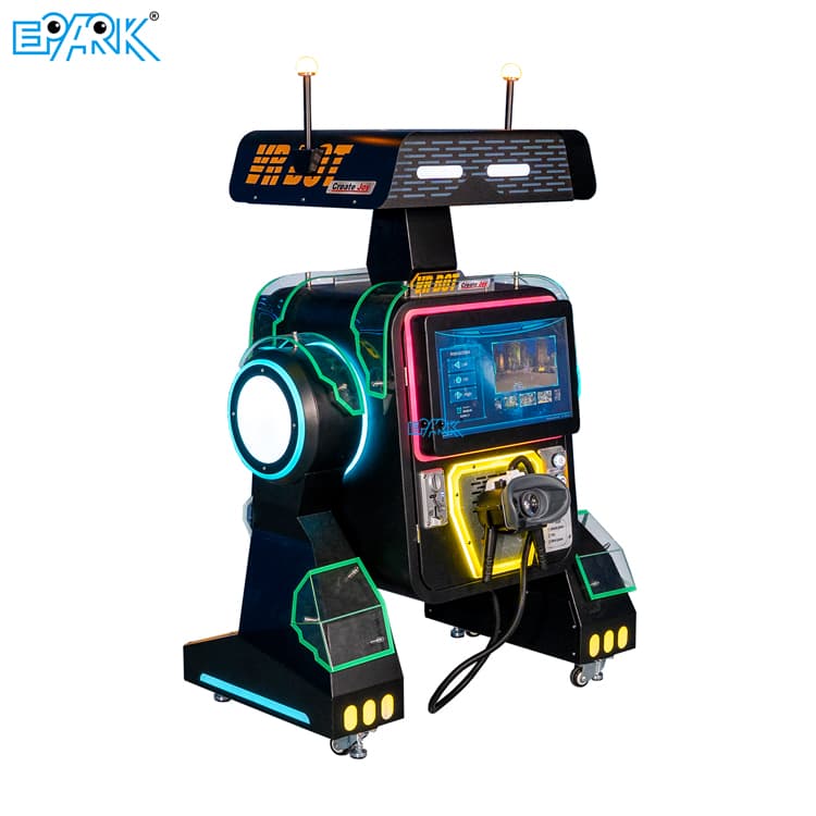 VR robot simulator machine for arcade entertainment centers