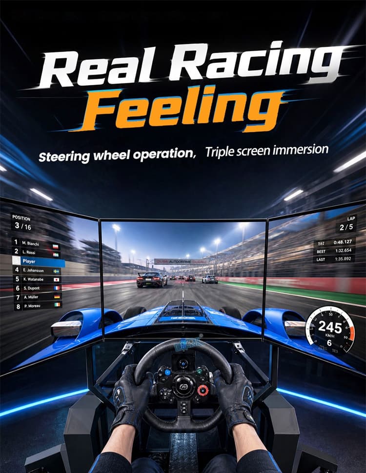 Six axis driving simulator machine for shopping mall entertainment