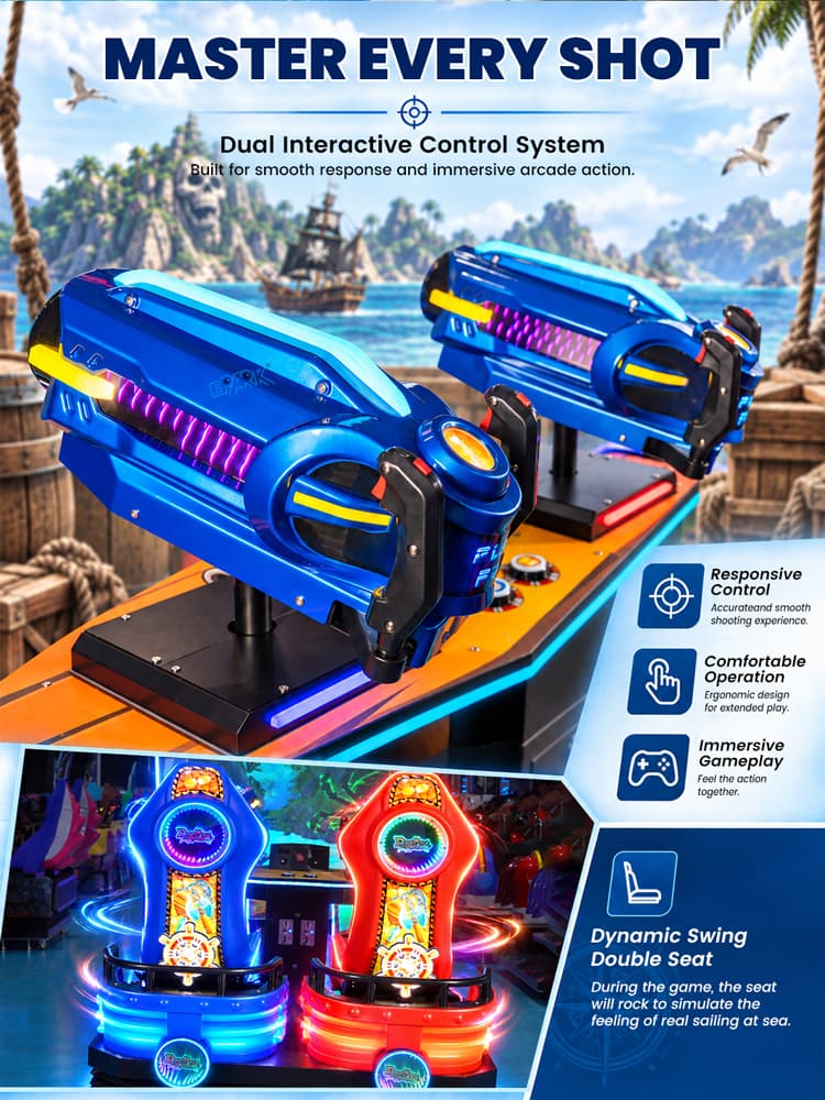 Large pirate themed arcade machine for leisure facilities