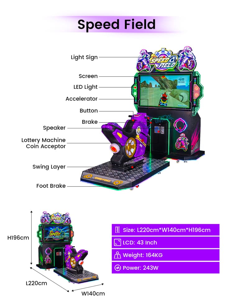 Indoor racing simulator for family entertainment venues