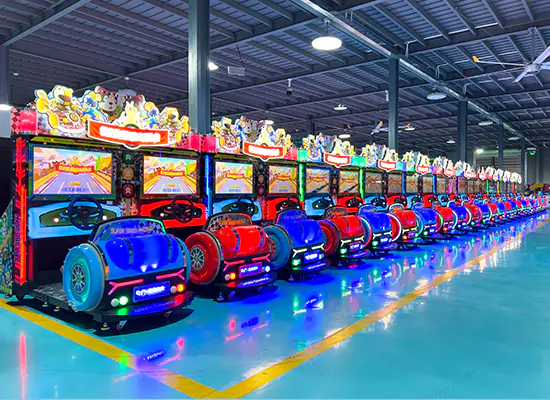 Commercial amusement machines arranged for factory inspection
