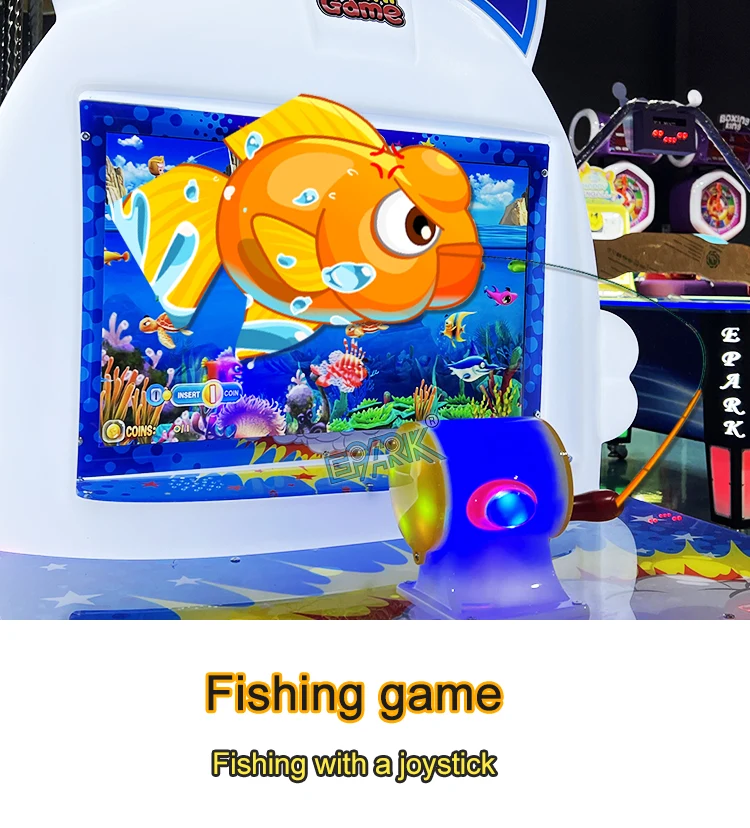 Close-up of fish targets on the 22-inch fishing game display