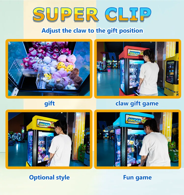 Prize selection, player operation and cabinet details of the compact claw machine