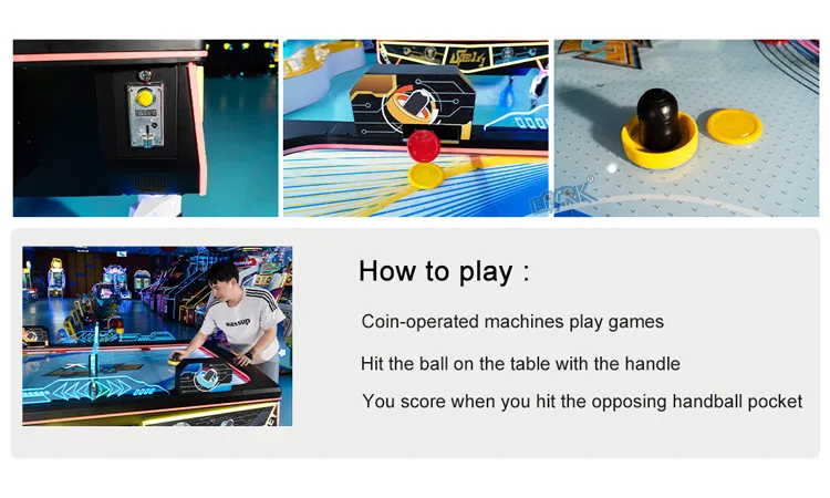 Coin start and striker instructions for the commercial air hockey game