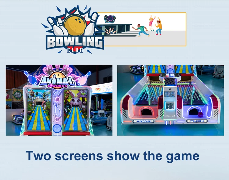 Dual bowling screens and illuminated physical ball lanes