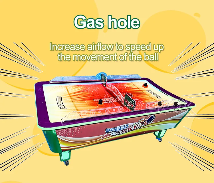 Airflow playfield detail on the large curved air hockey table