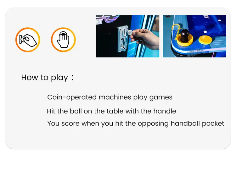 Coin start and striker instructions for the modern air hockey game