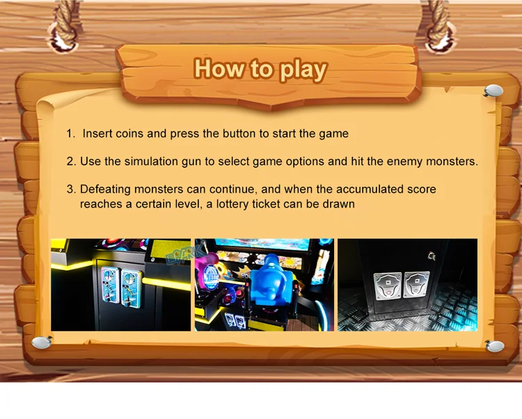 Coin controls, dynamic seat and ticket-system shooting instructions