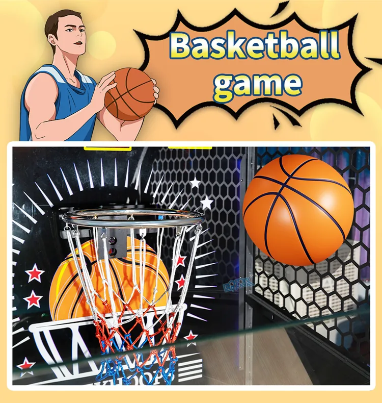 Close-up of the basketball hoop, scoring sensor and safety net