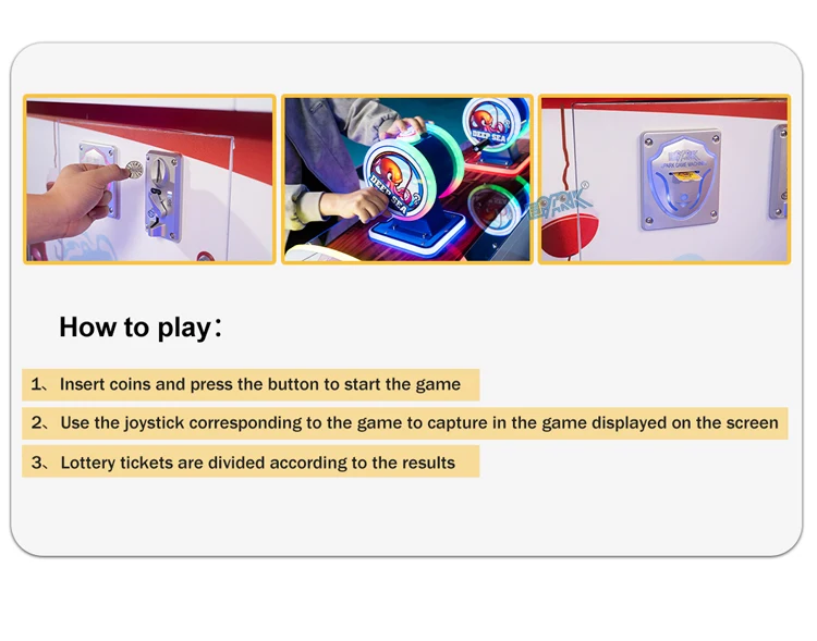 Coin entry and joystick controls of the two-player fishing machine