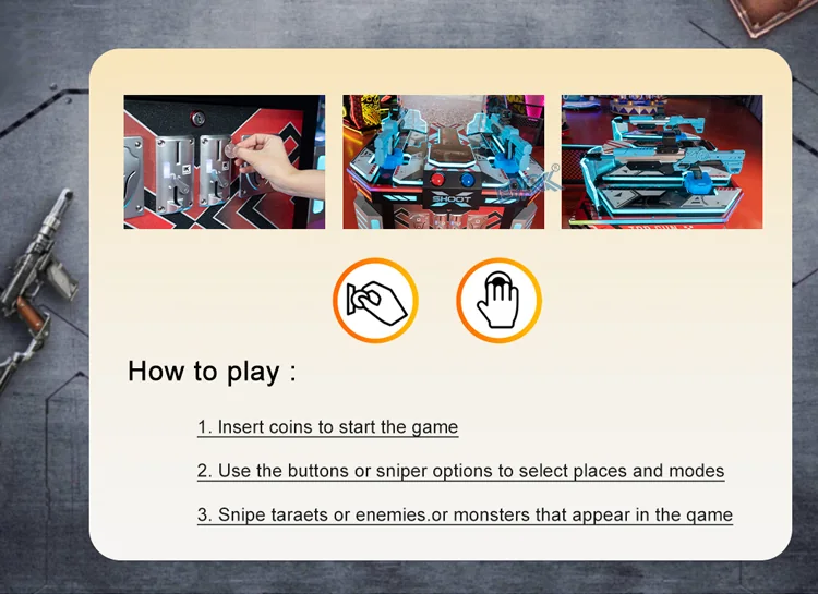 Coin controls, dual sniper guns and shooting gameplay instructions