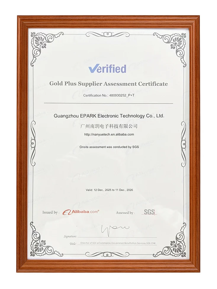 SGS supplier assessment certificate for Guangzhou EPARK Electronic Technology