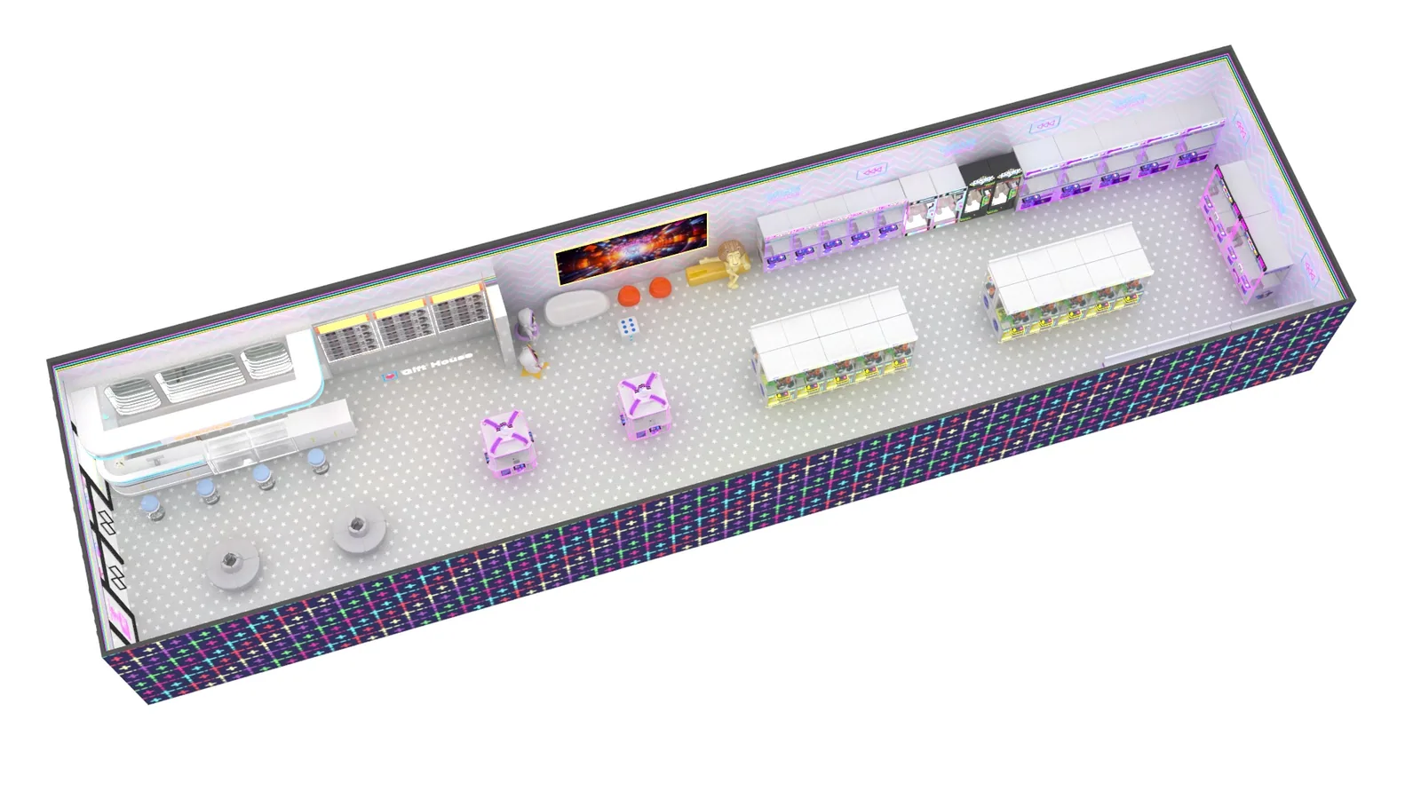 Supplied claw machine store layout planning material