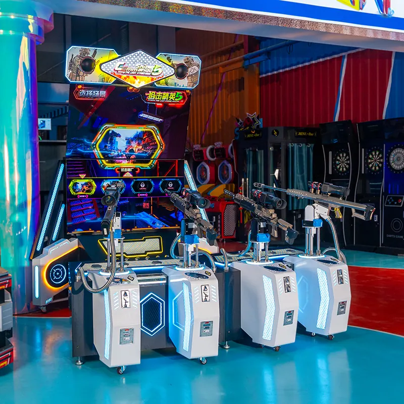 Commercial multiplayer shooting arcade machine in the EPARK showroom